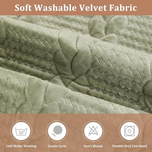 TEWENE Velvet Sofa Covers for Dogs Sage Green 36x36 Inch