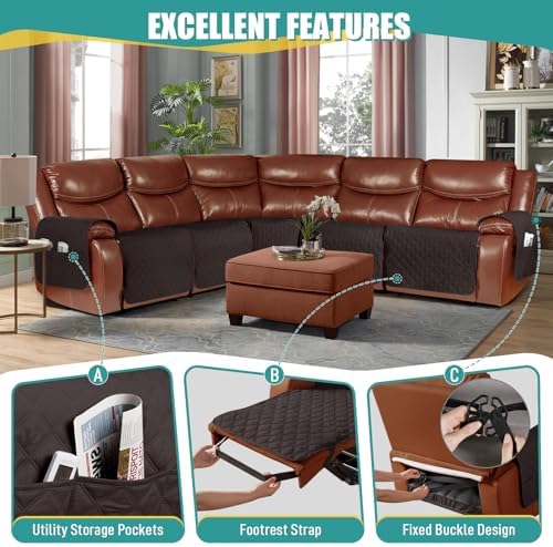 Ruaozz Extra Large Recliner Sectional Couch Cover Waterproof 1