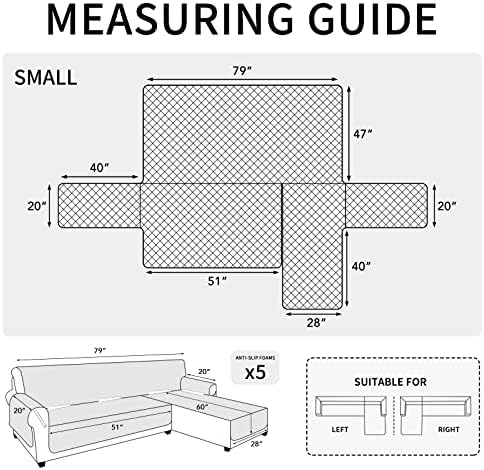 ISSUNTEX Reversible L Shaped Sofa Cover for Dogs and Kids
