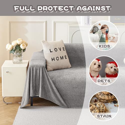 Mysky Home L Shape Sofa Cover 91x150 Grey