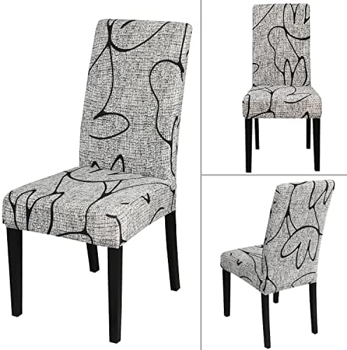 JQinHome Dining Chair Covers Set of 2 Lotus Gray 1