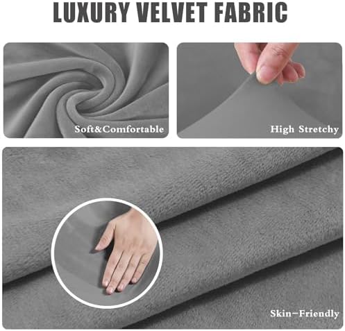 Velvet Sectional Couch Covers 4 Piece Set for L Shape Sofa