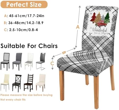 Christmas Chair Covers Set of 6 for Dining Room