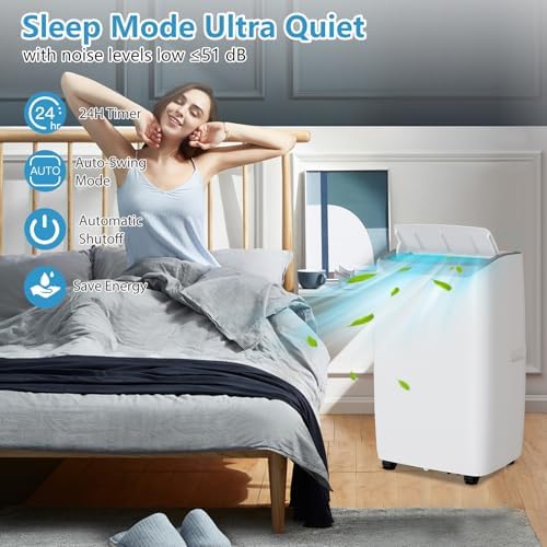14000 BTU Portable AC Unit 3-in-1 Cool Fan Dehumidifier