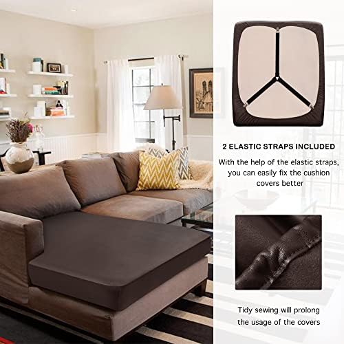 Yates Home XXL Chocolate Sectional Sofa L Shape PU Leather Slipcover