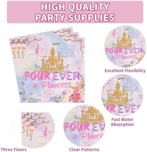 96 Pcs Princess Birthday Party Tableware Set