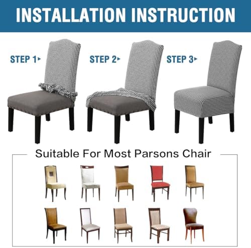 HVERSAILTEX Dining Chair Covers 4-Pack Stretchable