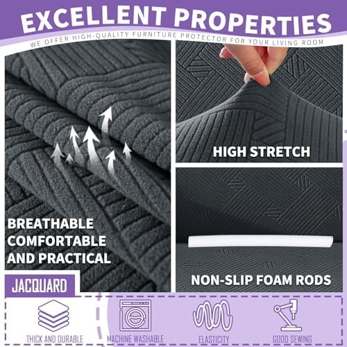 ZNSAYOTX 4 Piece Striped Sofa Covers Set 1