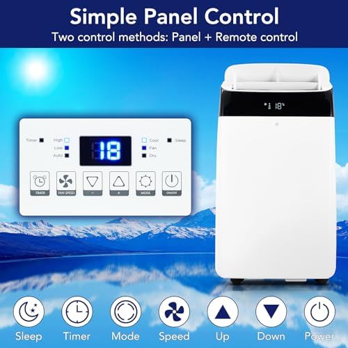 Garvee 14000 BTU Portable AC with Fan and Dehumidifier