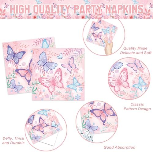 178 PCS Butterfly Birthday Party Supplies Kit
