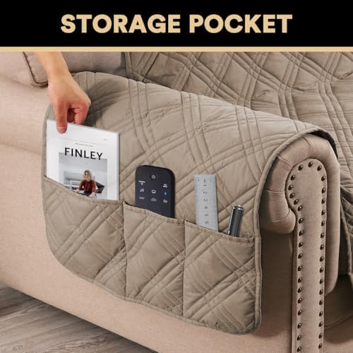 PrinceDeco Waterproof Loveseat Covers 48 Inch Taupe 1