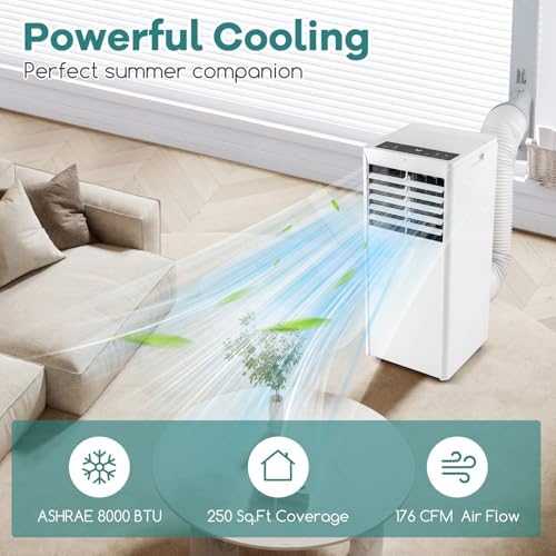 DORTALA 8000 BTU Portable AC Unit with Cool Fan Dehumidifier