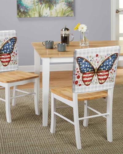 Patriotic USA Dining Chair Back Covers Set of 4
