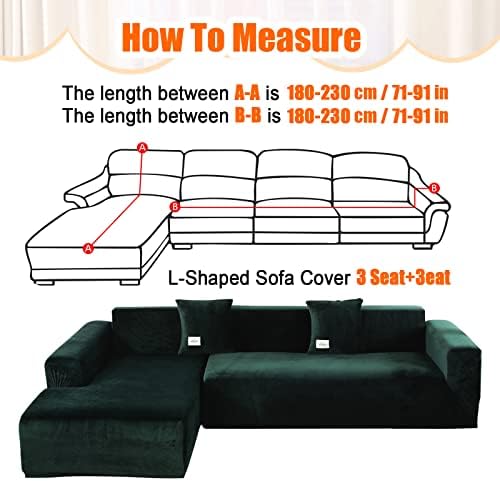 MIFXIN Sectional Sofa Covers 2 Piece Velvet L Shape