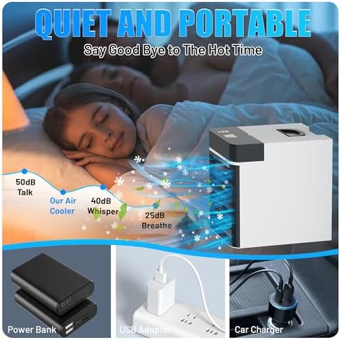 Portable Air Conditioner Fan with 2 Ice Packs