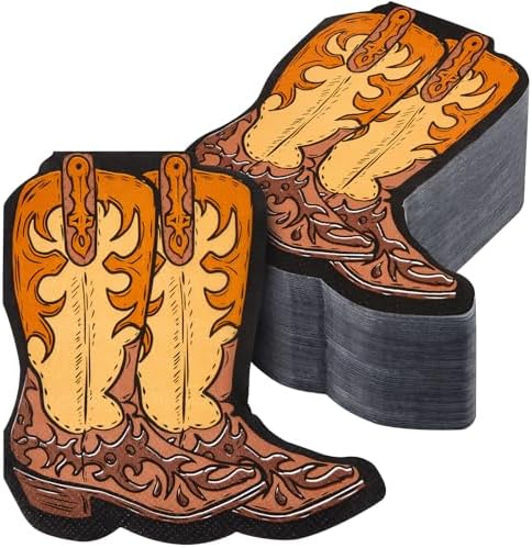 Henoyso 100 Pcs Cowboy Boot Napkins Party Decorations
