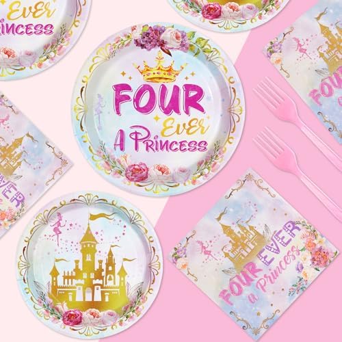 96 Pcs Princess Birthday Party Tableware Set