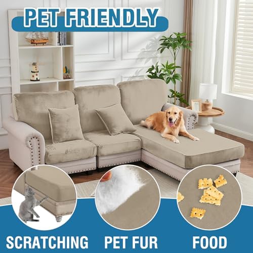 Taque 3-Piece Velvet Couch Cushion Covers