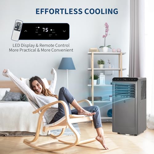 Vossfamul 8000 BTU Portable Air Conditioner with Remote and LED Control