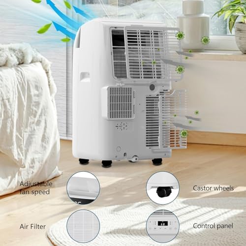 10000 BTU Portable AC with Remote Control and Dehumidifier