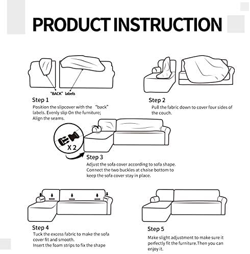 Easy Going Stretch Sofa Slipcover 2 Piece L Shaped Cover