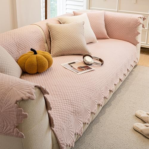 Vctops Shabby Chic Quilted Sofa Cover