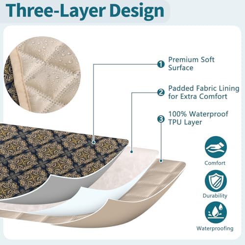 ALIECOM Waterproof L Shape Sofa Slipcover with Pockets