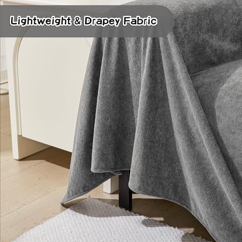 MEETSKY 91 x 150 Grey Sectional Couch Cover