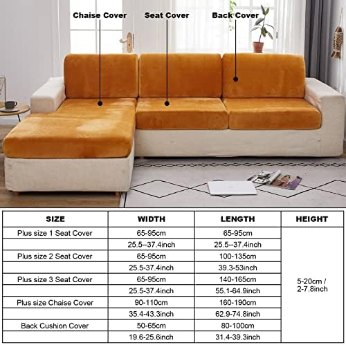 MIFXIN Velvet Sofa Slipcover with Elastic Bottom
