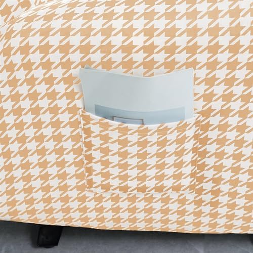 Huierxun 4-Piece Plaid Recliner Sofa Slipcover