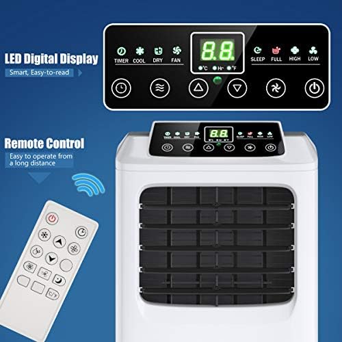 COSTWAY 8000 BTU Portable Air Conditioner with Dehumidifier Function and Remote Control