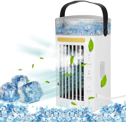 KOCASO USB Portable Air Conditioner Fan with Cooling and Nightlight