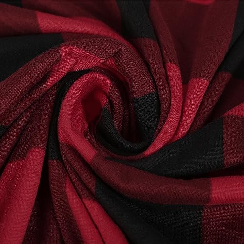 SearchI Christmas Chair Covers Set of 4 Black Red Plaid 1