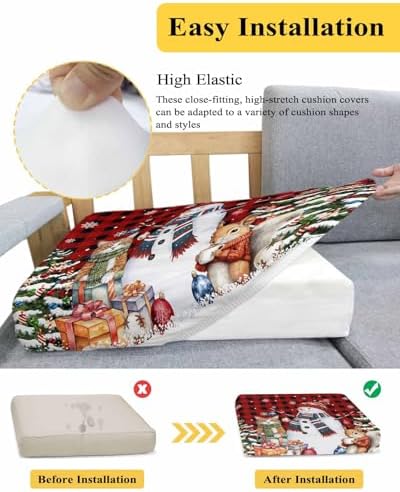 Christmas Snowflake Sofa Cushion Covers - Washable and Stretchable