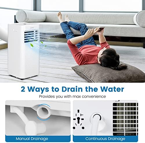 COSTWAY 10000 BTU Portable Air Conditioner with Cool Fan Dehumidifier Sleep Mode