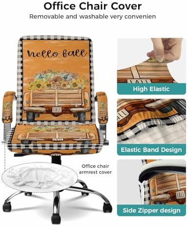 Office Chair Cover with Stretchable Armrests 1
