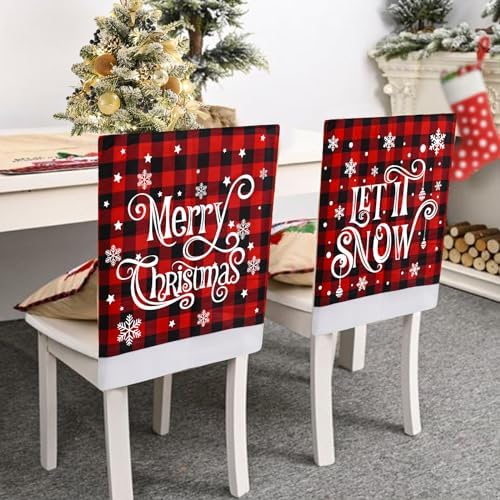 KIMOBER 2PCS Christmas Chair Covers Decor