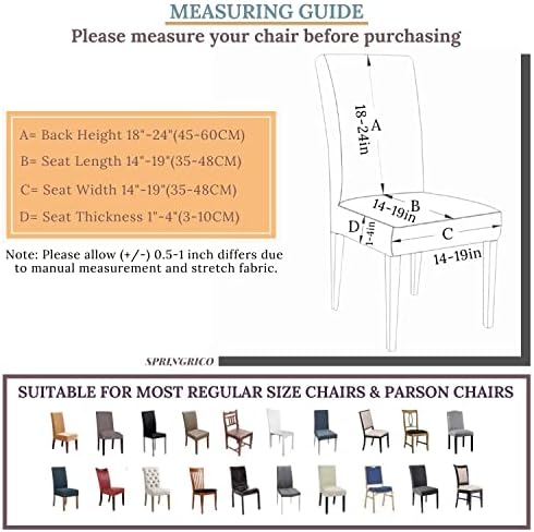 Springrico Chair Covers Set of 4 Dining Room