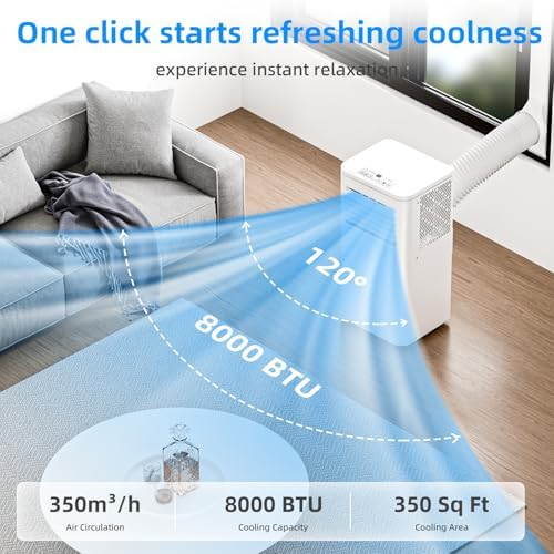 Antarctic Star 8000 BTU Portable AC Unit with Fan and Dehumidifier
