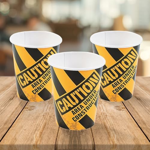 Home Hoopla Construction Party Caution Beverage Cups 8 Count