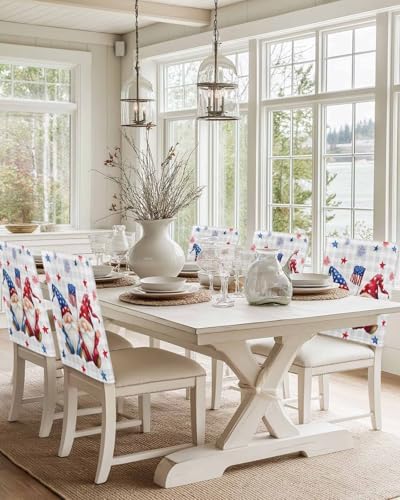 4th of July Chair Covers Set of 4 Patriotic Decor