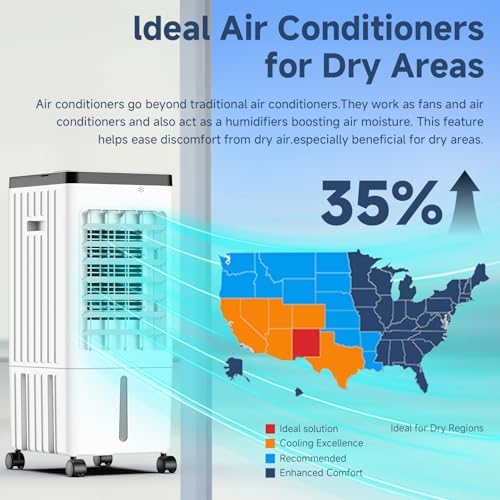 Zaribu Portable Air Conditioner with 4 Ice Pads and 24-Hour Cooling