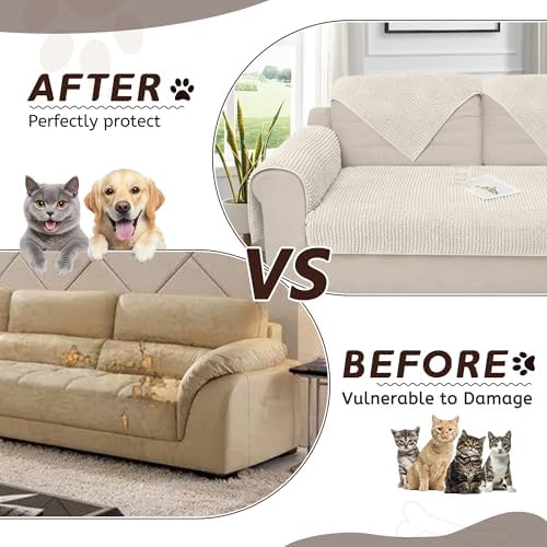 Arfntevss Plush L Shape Sofa Cover for Sectional Couch 2 Pieces 1
