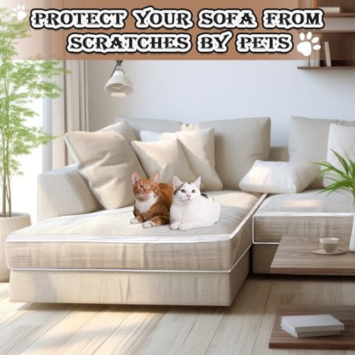 Barydat 4 Pcs PVC Sofa Slipcover Covers L Shape Pet Proof