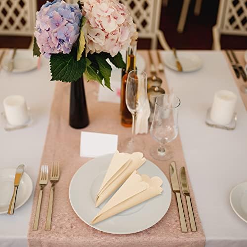 Fuutreo 100 Pcs Scalloped Cocktail Napkins