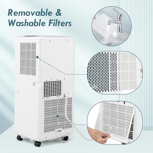 COSTWAY 8000 BTU Portable Air Conditioner with Fan and Dehumidifier