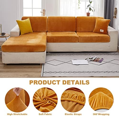 MIFXIN Velvet Sofa Slipcover with Elastic Bottom