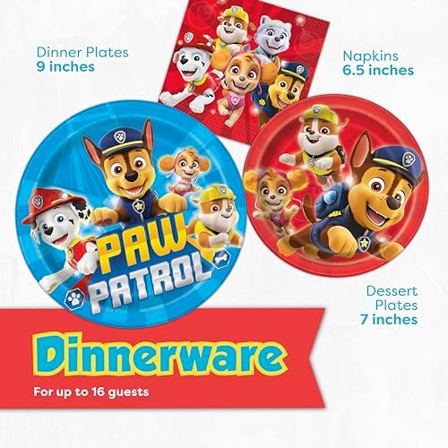 Paw Patrol Birthday Decorations Set for 16 Guests