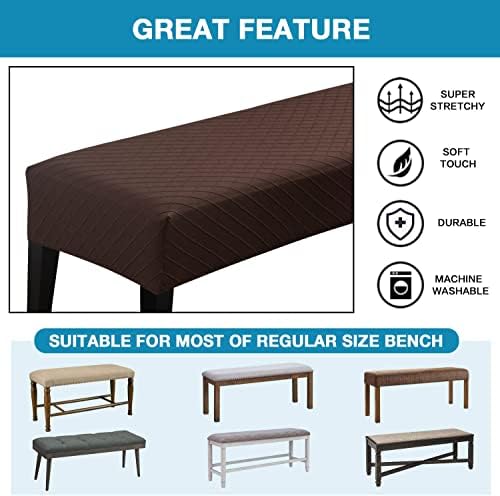 Plaid Brown Dining Chair Slipcover with Elastic Band