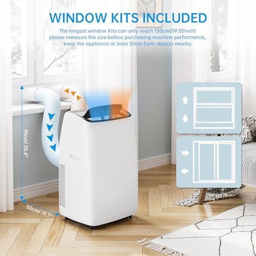 MilleLoom 14000 BTU Portable AC Unit with Heat and Dehumidifier